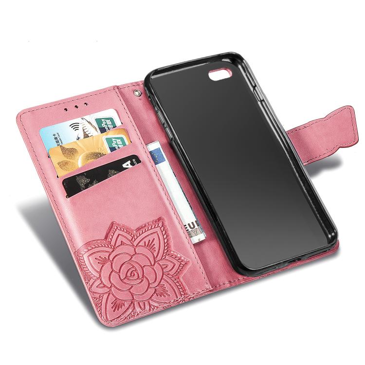 For iPhone 17e / 16e Butterfly Love Flower Embossed Leather Phone Case