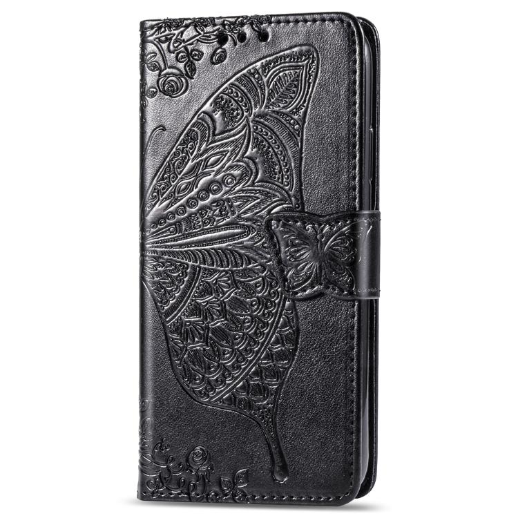 For iPhone 17e / 16e Butterfly Love Flower Embossed Leather Phone Case