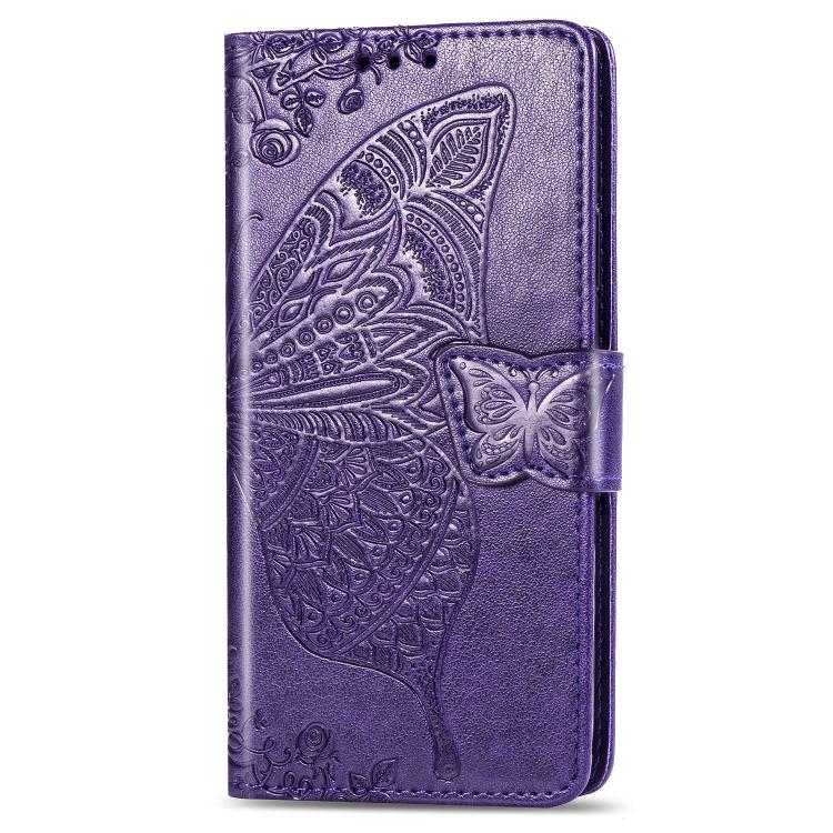 For iPhone 17e / 16e Butterfly Love Flower Embossed Leather Phone Case