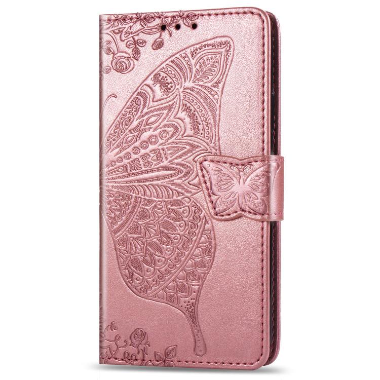 For iPhone 17e / 16e Butterfly Love Flower Embossed Leather Phone Case