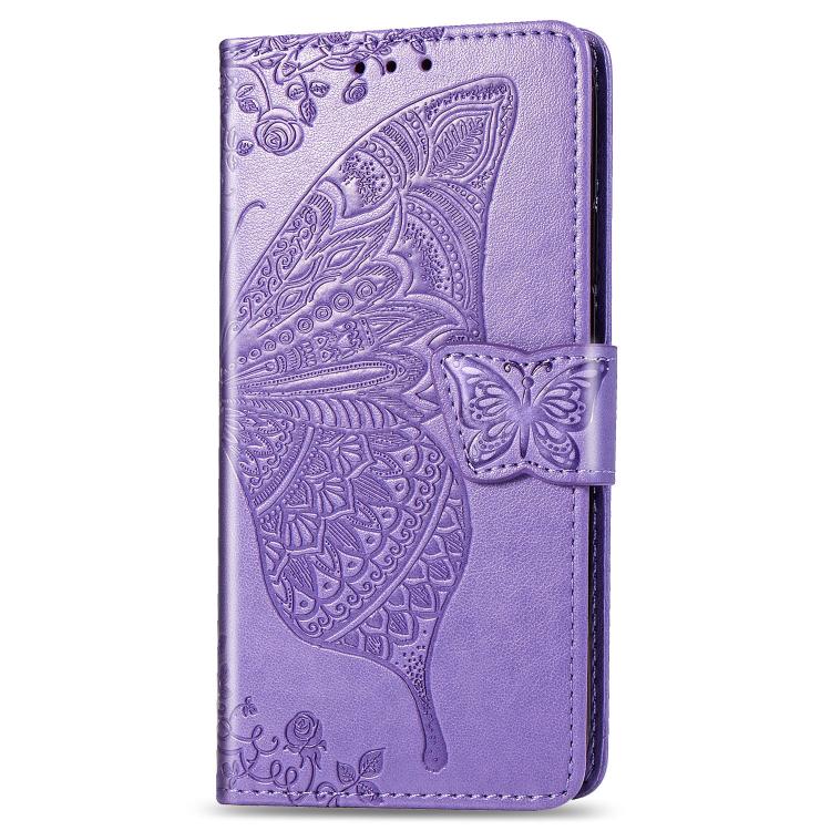 For iPhone 17e / 16e Butterfly Love Flower Embossed Leather Phone Case