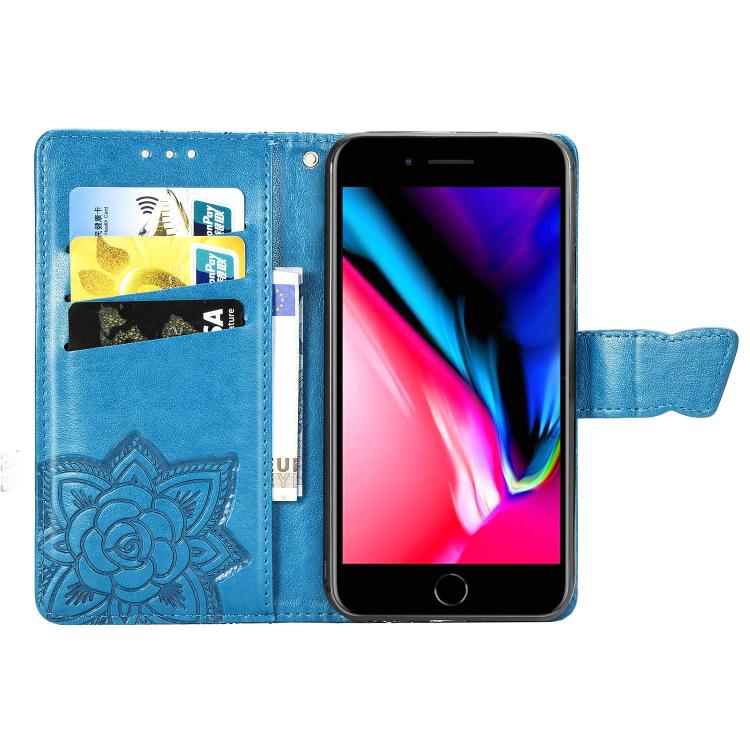 For iPhone 17e / 16e Butterfly Love Flower Embossed Leather Phone Case