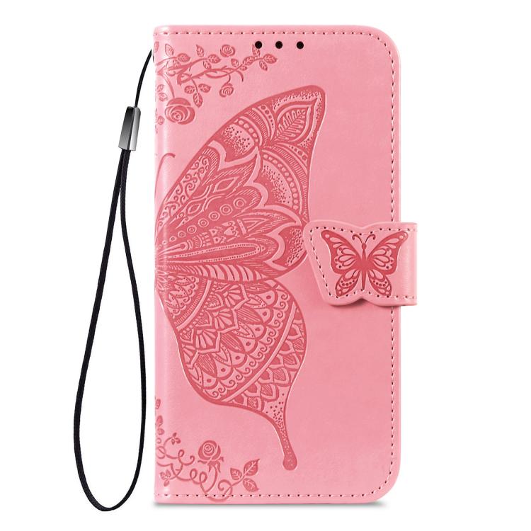 For iPhone 17 Butterfly Love Flower Embossed Leather Phone Case