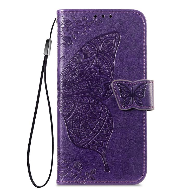 For iPhone 17 Butterfly Love Flower Embossed Leather Phone Case