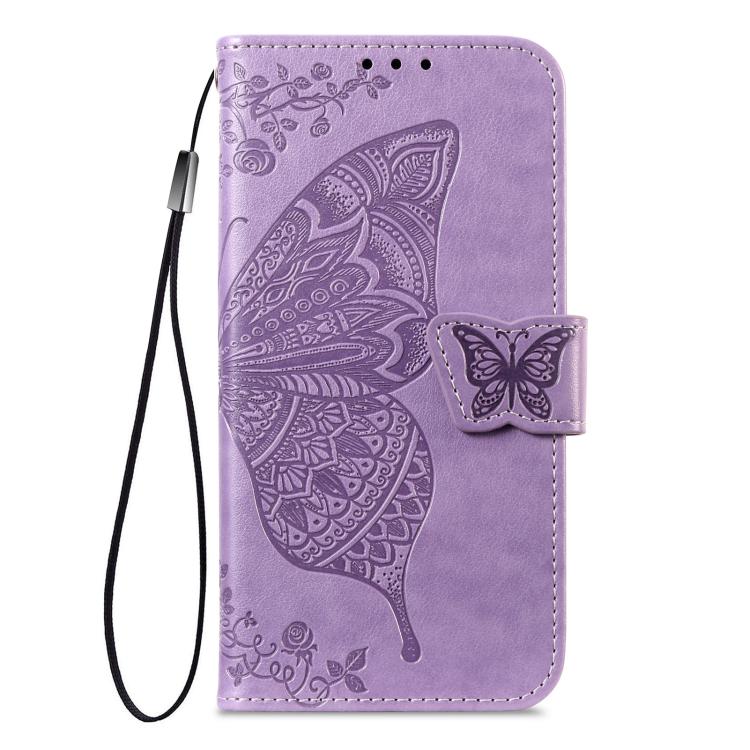 For iPhone 17 Butterfly Love Flower Embossed Leather Phone Case