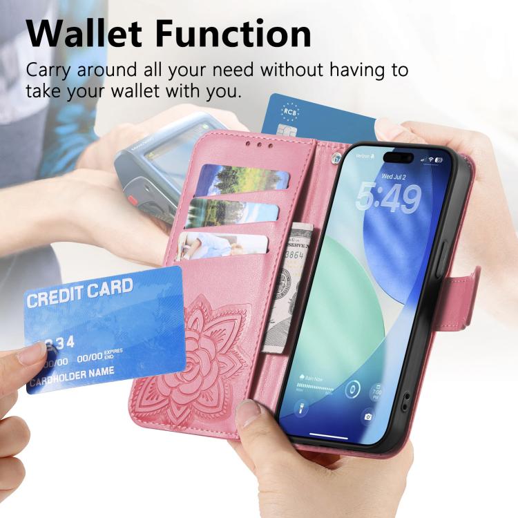 For iPhone Air Butterfly Love Flower Embossed Leather Phone Case