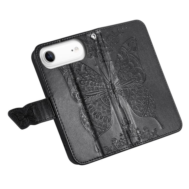 For iPhone Air Butterfly Love Flower Embossed Leather Phone Case