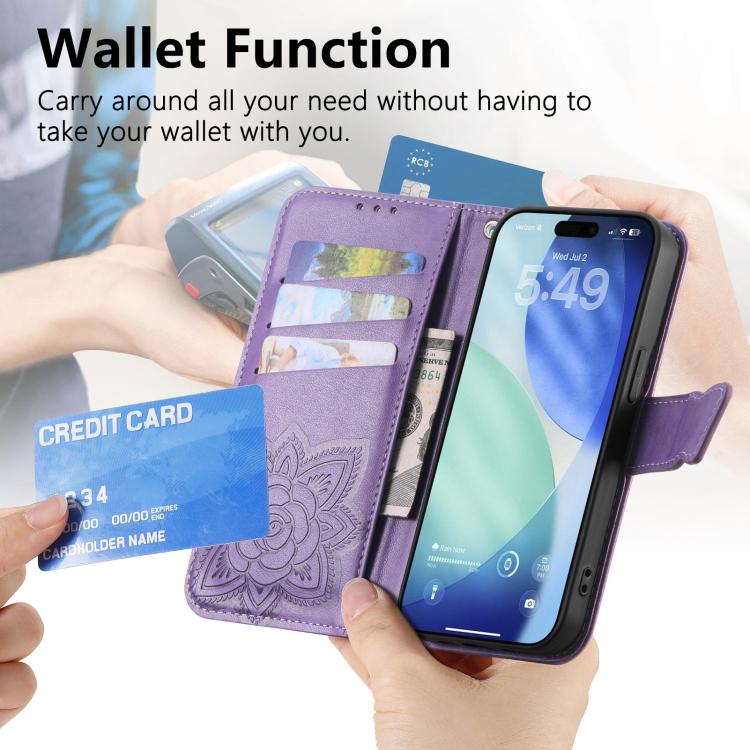 For iPhone Air Butterfly Love Flower Embossed Leather Phone Case