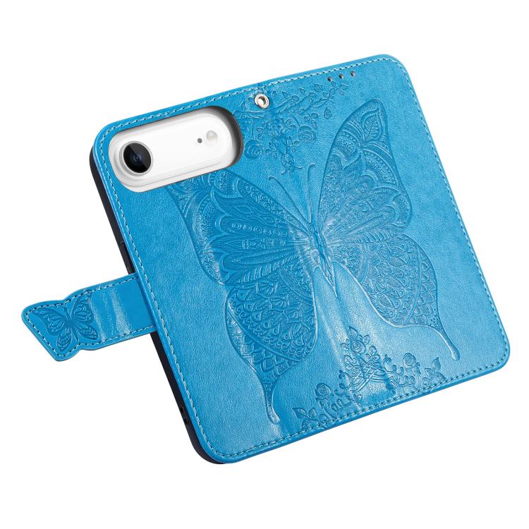 For iPhone Air Butterfly Love Flower Embossed Leather Phone Case