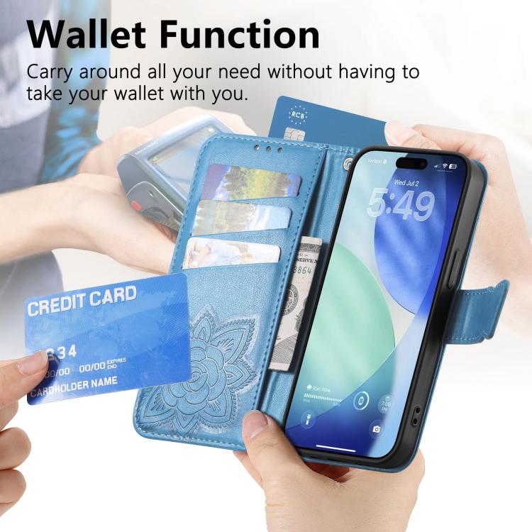 For iPhone Air Butterfly Love Flower Embossed Leather Phone Case