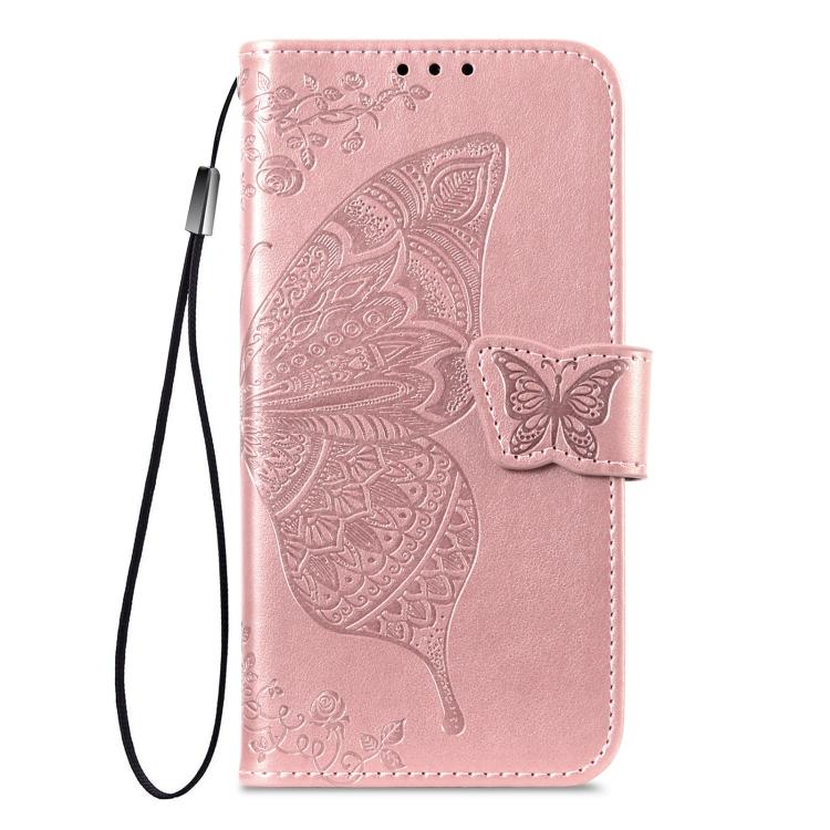 For IPhone 17 Pro Max Butterfly Love Flower Embossed Leather Phone Case