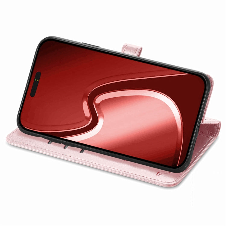 For iPhone 16 Pro Max Cat and Dog Embossed Leather Phone Case
