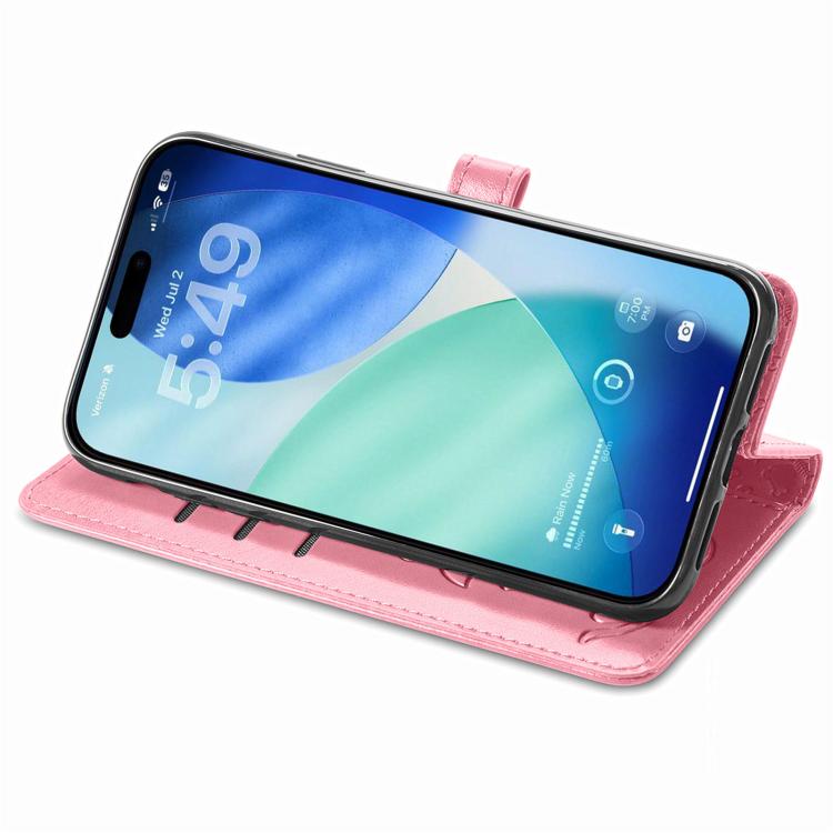 For iPhone Air Cat and Dog Embossed Leather Phone Case