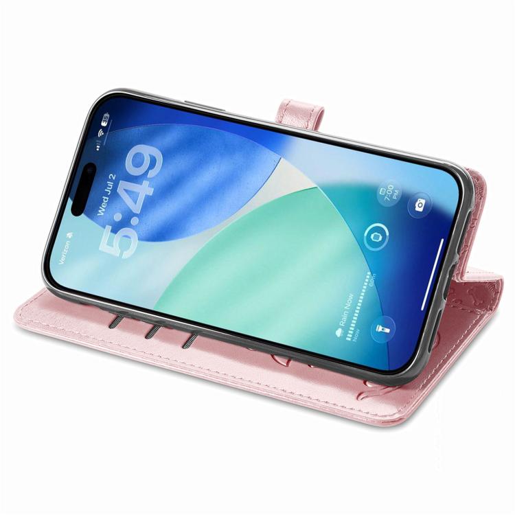 For iPhone Air Cat and Dog Embossed Leather Phone Case
