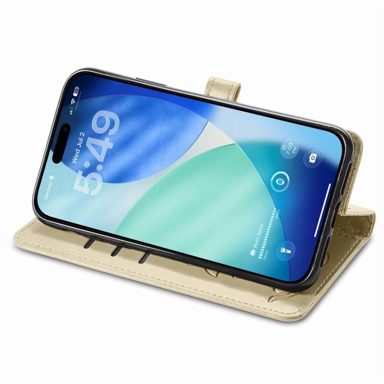 For iPhone Air Cat and Dog Embossed Leather Phone Case