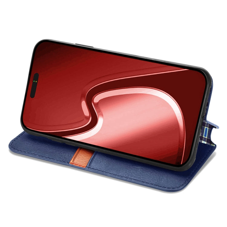 For iPhone 16 Pro Cubic Grid Pressed Magnetic Leather Phone Case