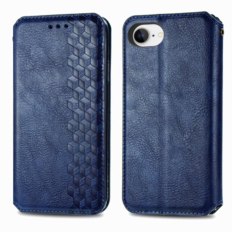 For iPhone 17e / 16e Cubic Grid Pressed Magnetic Leather Phone Case