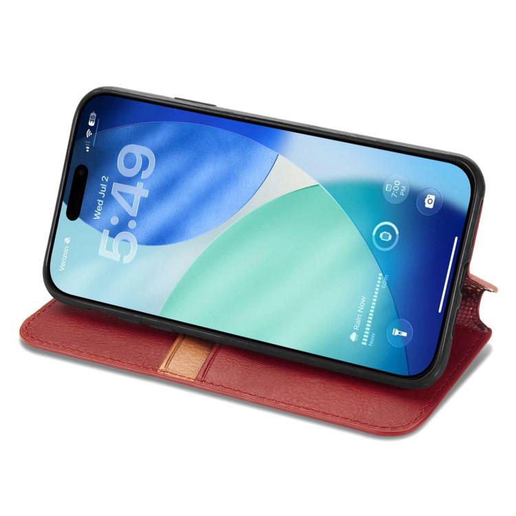 For iPhone Air Cubic Grid Pressed Magnetic Leather Phone Case