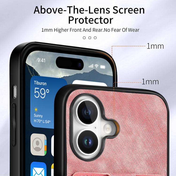 For iPhone 17 Retro Skin-feel Ring Card Wallet Phone Case