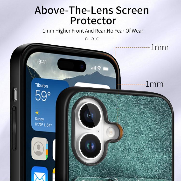 For iPhone 17 Retro Skin-feel Ring Card Wallet Phone Case