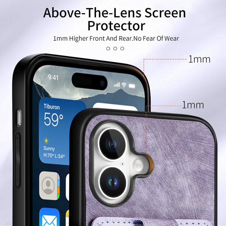 For iPhone 17 Retro Skin-feel Ring Card Wallet Phone Case