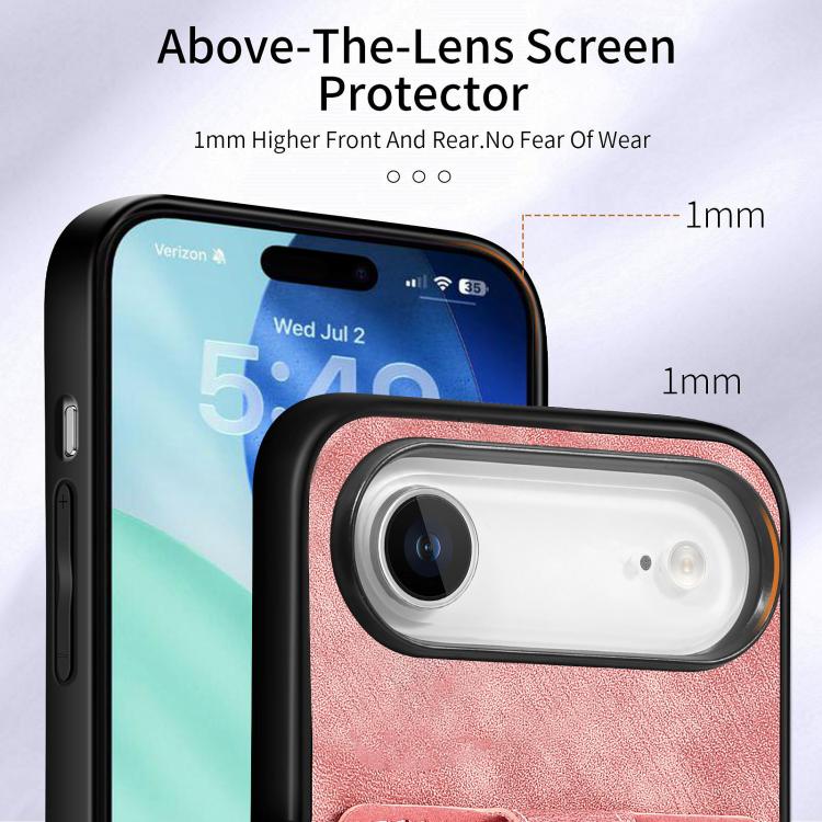 For iPhone Air Retro Skin-feel Ring Card Wallet Phone Case