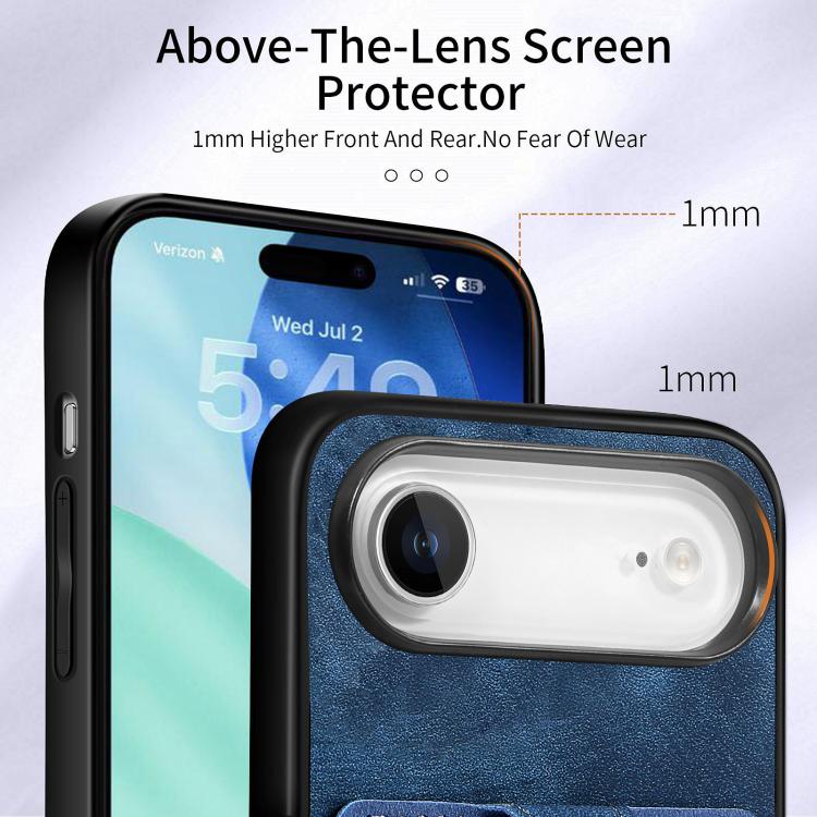 For iPhone Air Retro Skin-feel Ring Card Wallet Phone Case