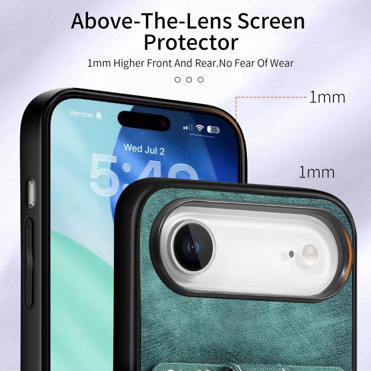 For iPhone Air Retro Skin-feel Ring Card Wallet Phone Case