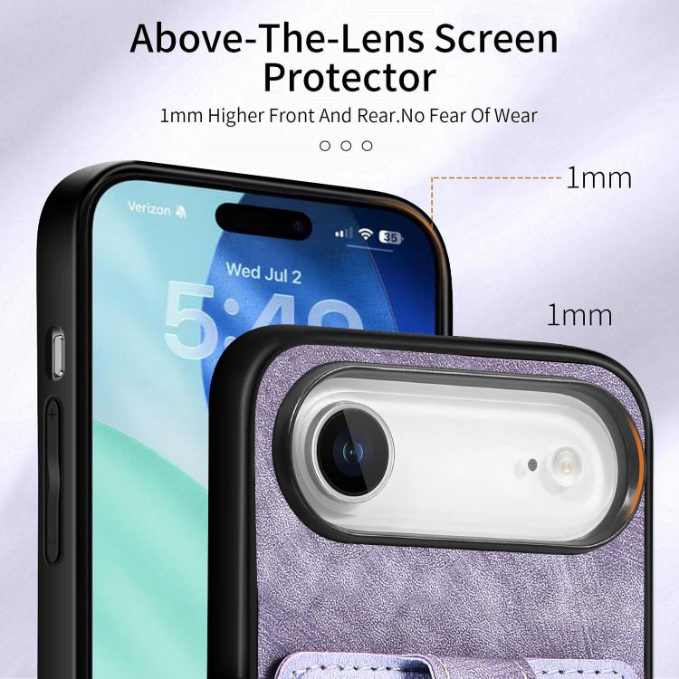 For iPhone Air Retro Skin-feel Ring Card Wallet Phone Case