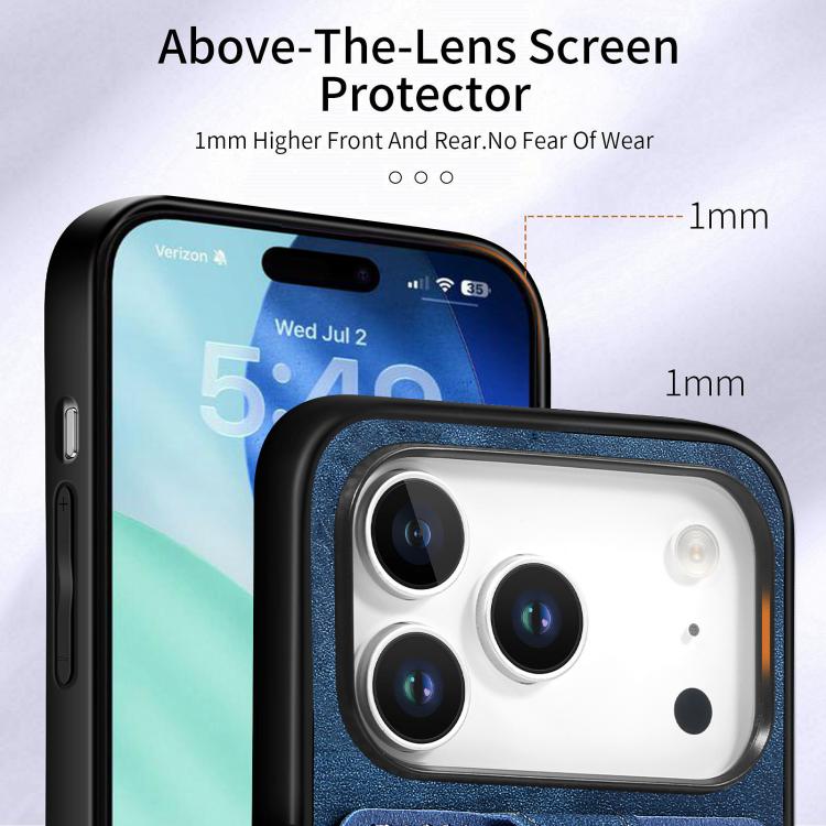 For iPhone 17 Pro Max Retro Skin-feel Ring Card Wallet Phone Case