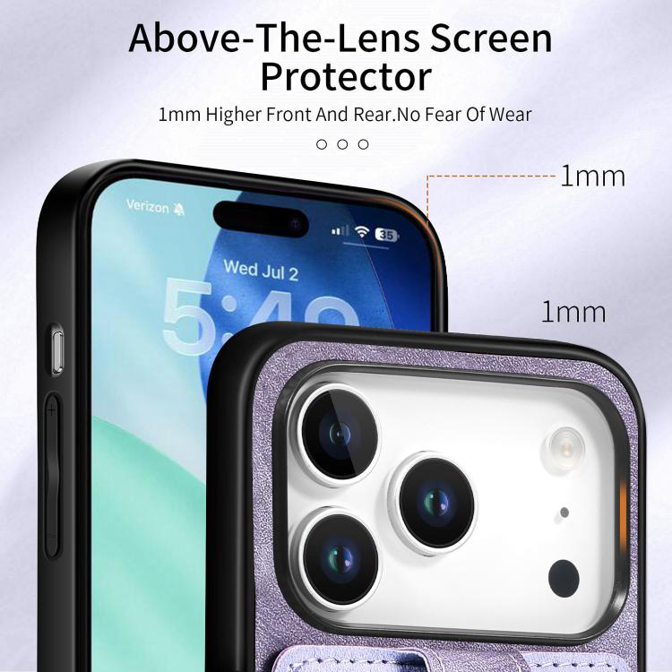 For iPhone 17 Pro Max Retro Skin-feel Ring Card Wallet Phone Case