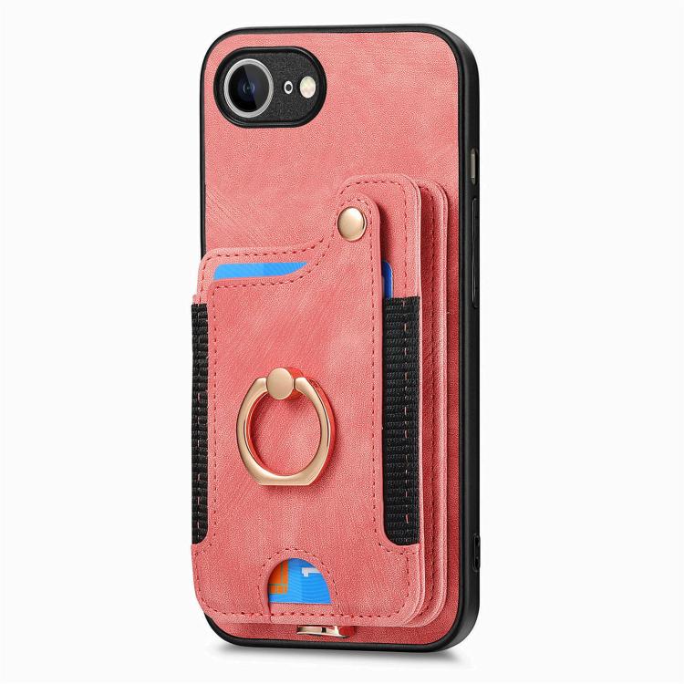 For iPhone 17e / 16e Retro Skin-feel Ring Multi-card Wallet Phone Case