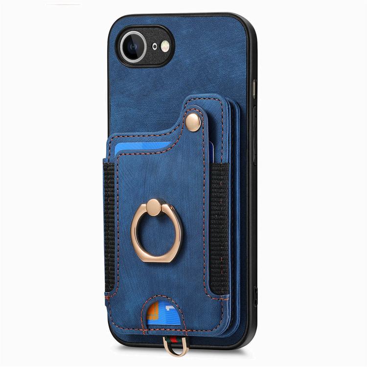 For iPhone 17e / 16e Retro Skin-feel Ring Multi-card Wallet Phone Case