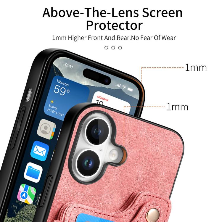 For iPhone 17 Retro Skin-feel Ring Multi-card Wallet Phone Case