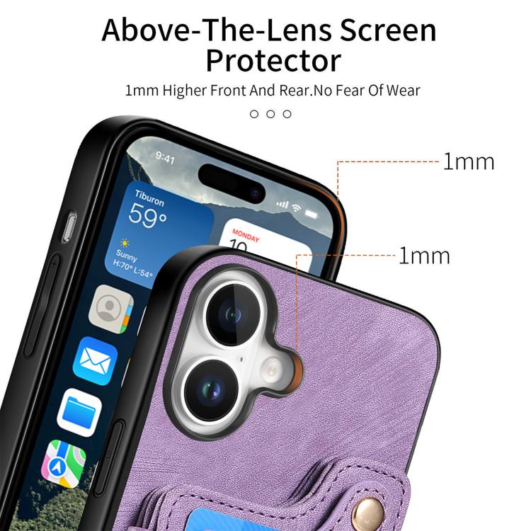 For iPhone 17 Retro Skin-feel Ring Multi-card Wallet Phone Case