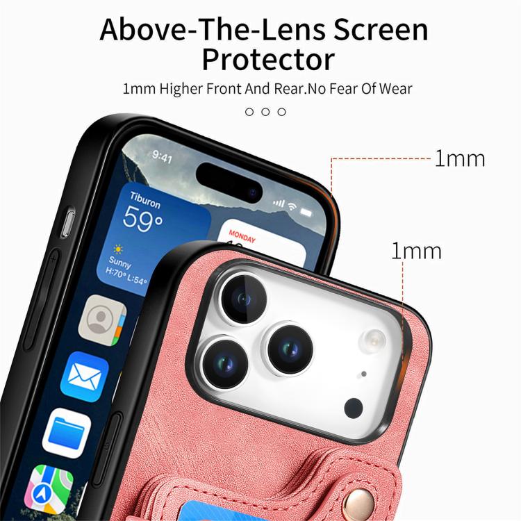 For iPhone 17 Pro Max Retro Skin-feel Ring Multi-card Wallet Phone Case