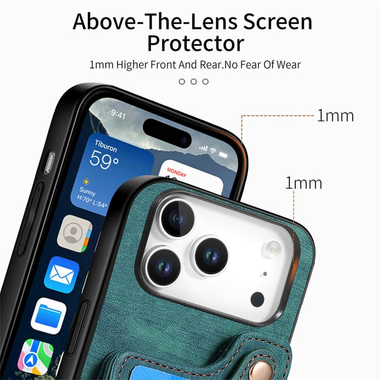 For iPhone 17 Pro Max Retro Skin-feel Ring Multi-card Wallet Phone Case