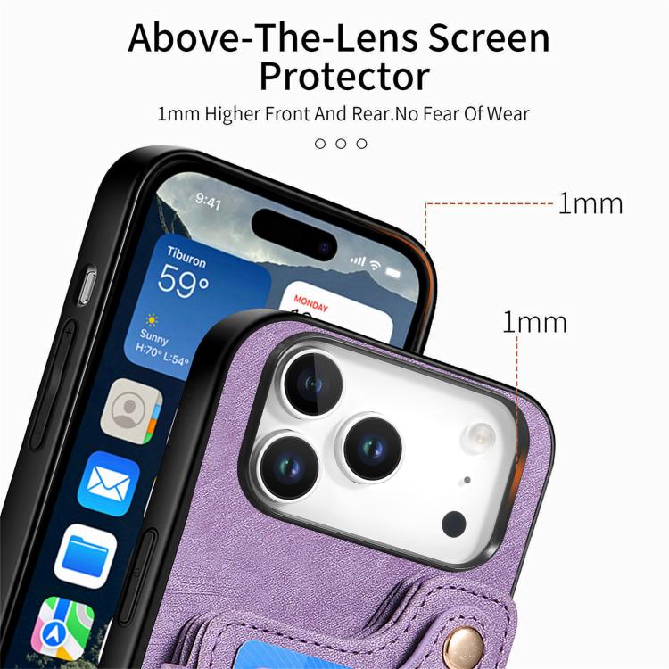 For iPhone 17 Pro Max Retro Skin-feel Ring Multi-card Wallet Phone Case