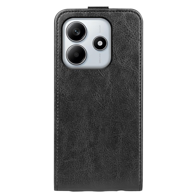 For Redmi Note 14 4G 163.25mm R64 Texture Single Vertical Flip Leather Phone Case