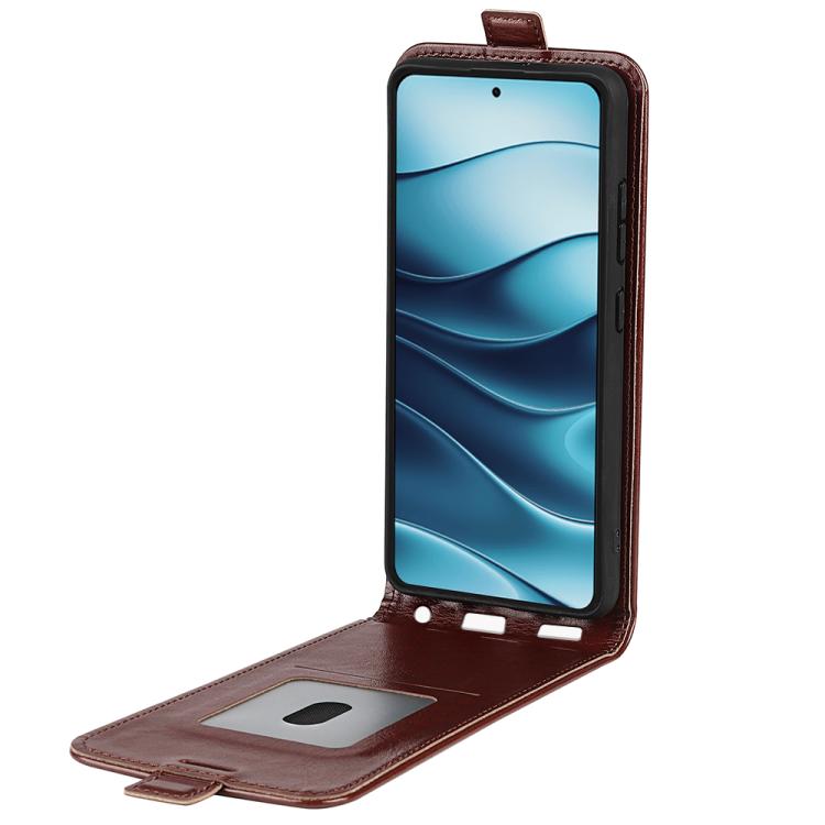 For Redmi Note 14 4G 163.25mm R64 Texture Single Vertical Flip Leather Phone Case
