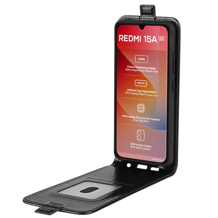 For Redmi 15a 5G R64 Texture Single Vertical Flip Leather Phone Case