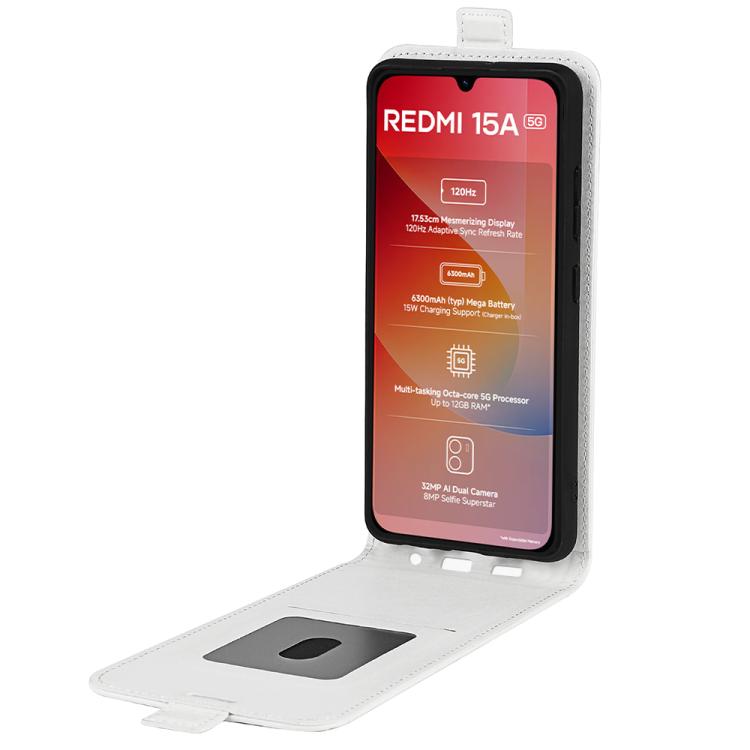 For Redmi 15a 5G R64 Texture Single Vertical Flip Leather Phone Case