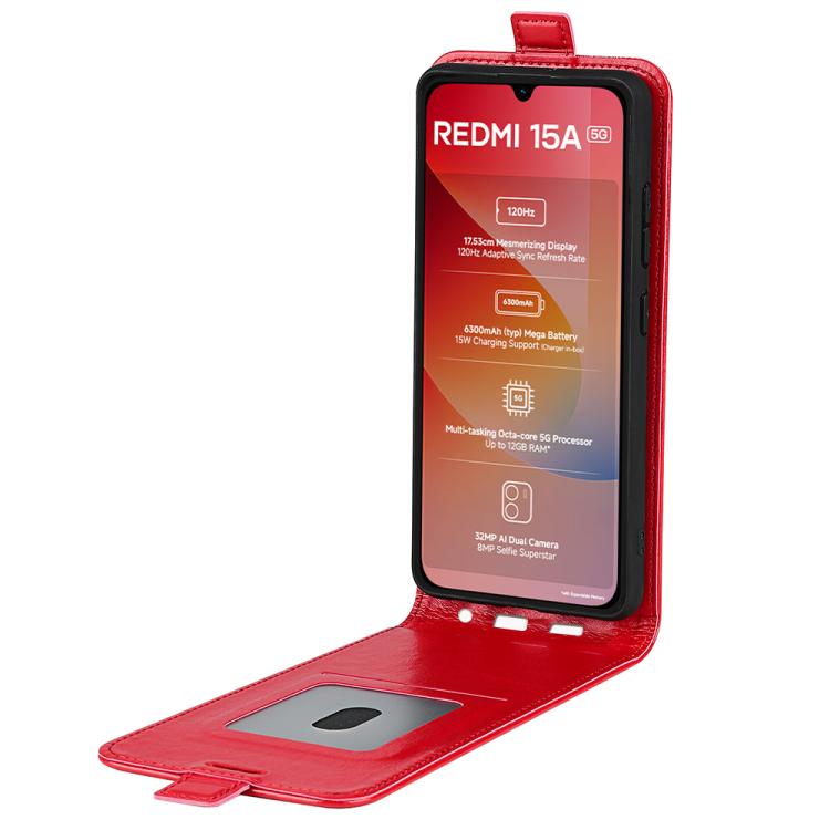 For Redmi 15a 5G R64 Texture Single Vertical Flip Leather Phone Case