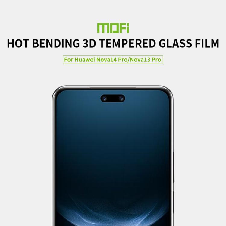 For Huawei nova 14 Pro / 13 Pro MOFI 9H 3D Hot Bending Tempered Glass Film - Black
