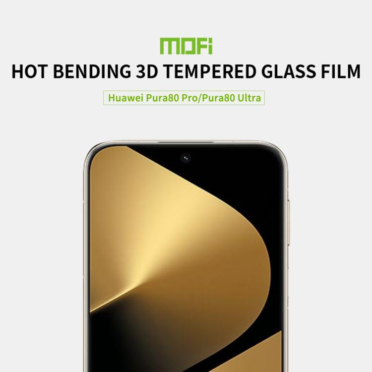 For Huawei Pura 80 Pro / 80 Ultra MOFI 9H 3D Hot Bending Tempered Glass Film - Black