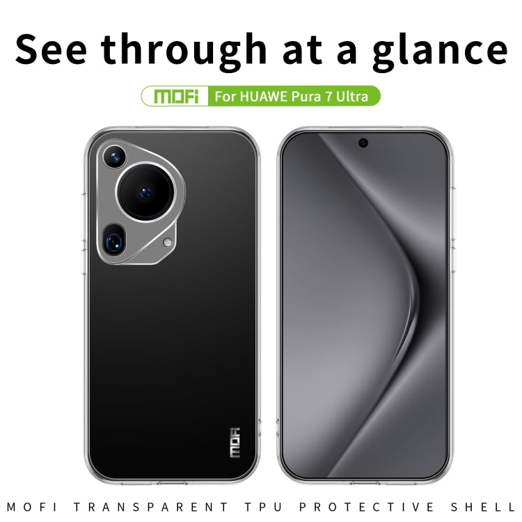 For Huawei Pura 70 Ultra MOFI Ming Series Ultra-thin TPU Phone Case - Transparent