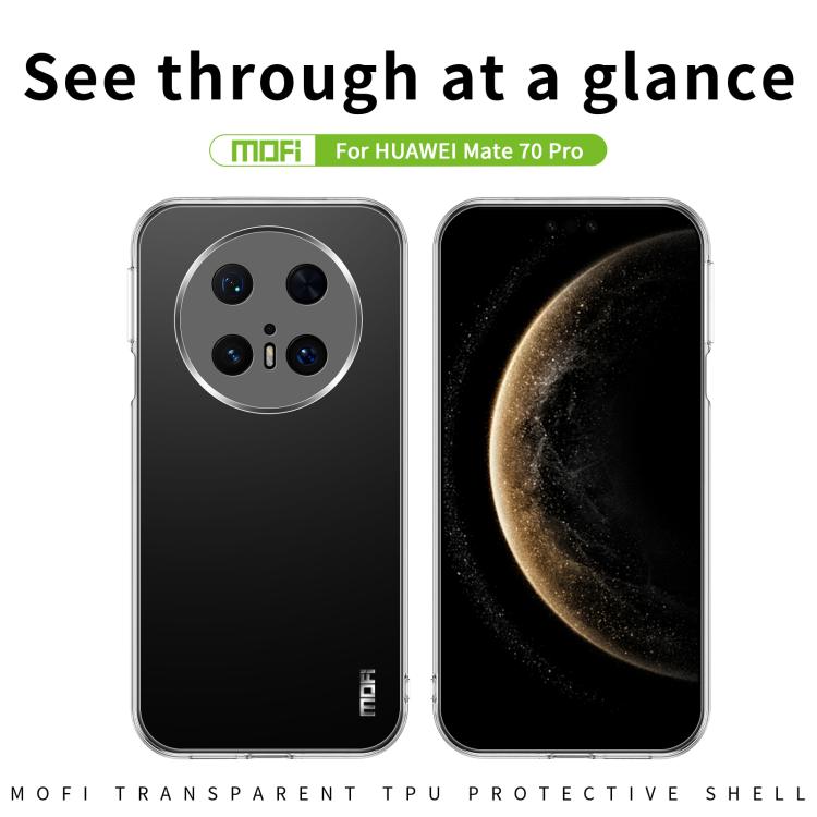 For Huawei Mate 70 Pro MOFI Ming Series Ultra-thin TPU Phone Case - Transparent