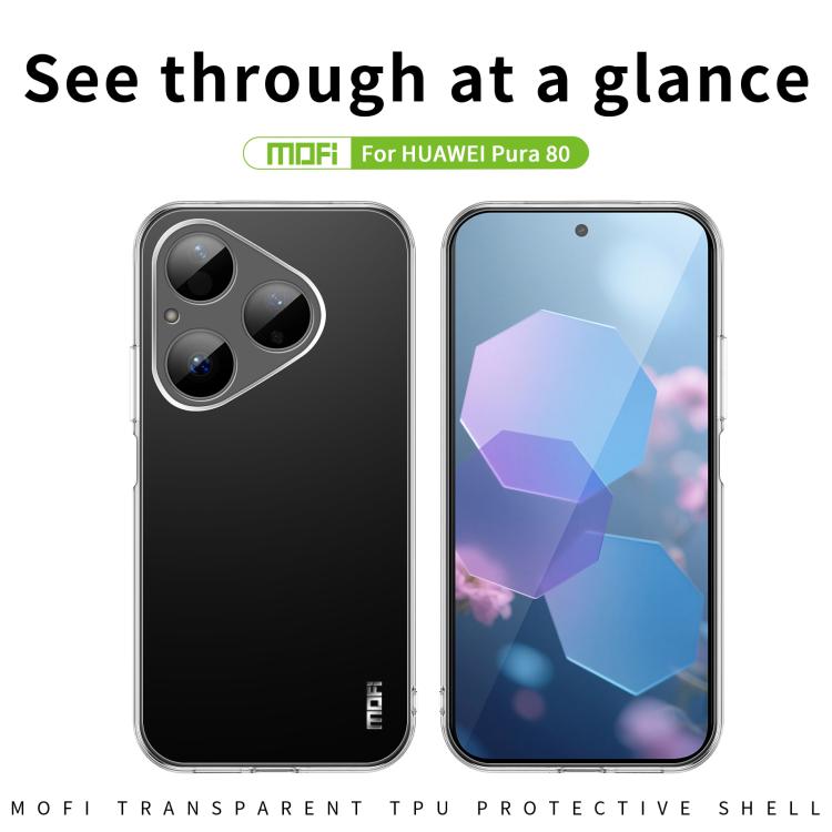 For Huawei Pura 80 MOFI Ming Series Ultra-thin TPU Phone Case - Transparent