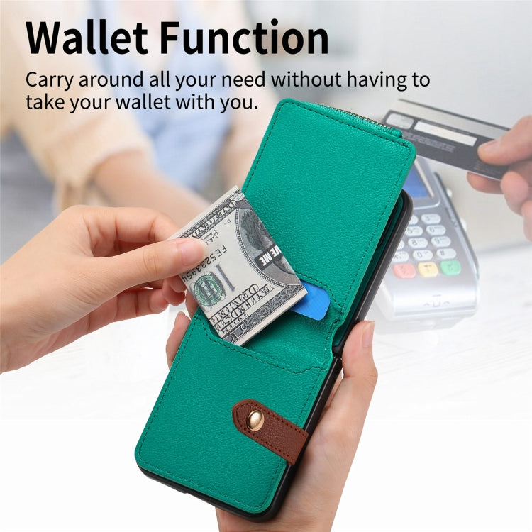 For OPPO Find N3 Flip Vertical Flip Zipper Wallet Ring Leather Phone Case