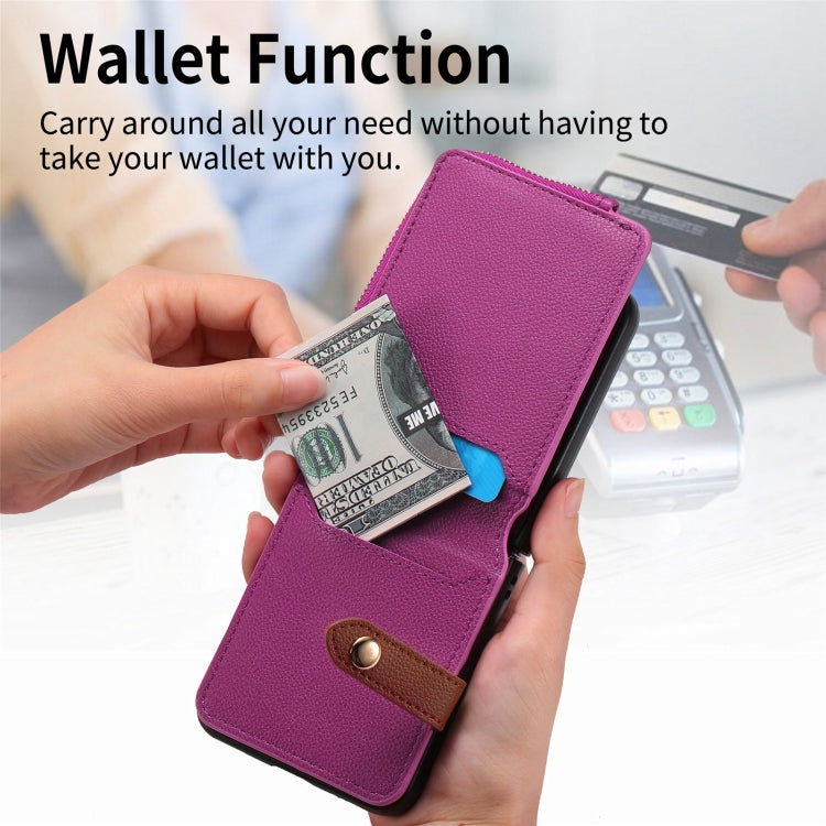 For OPPO Find N3 Flip Vertical Flip Zipper Wallet Ring Leather Phone Case